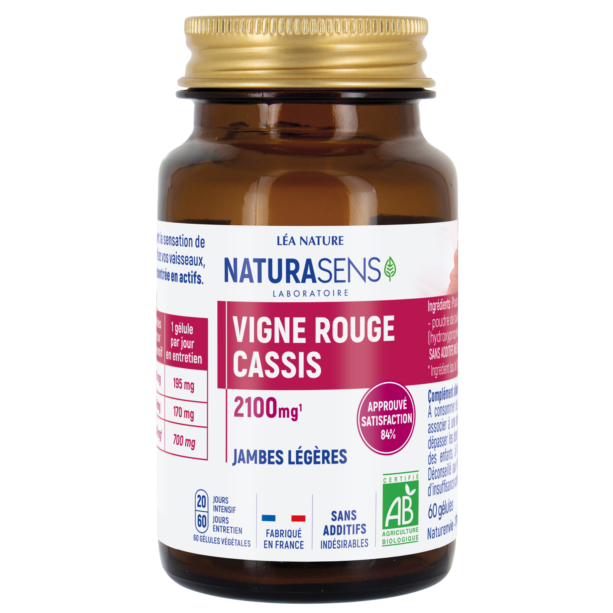 G&eacute;lules v&eacute;g&eacute;tales vigne rouge cassis - bio - NATURASENS