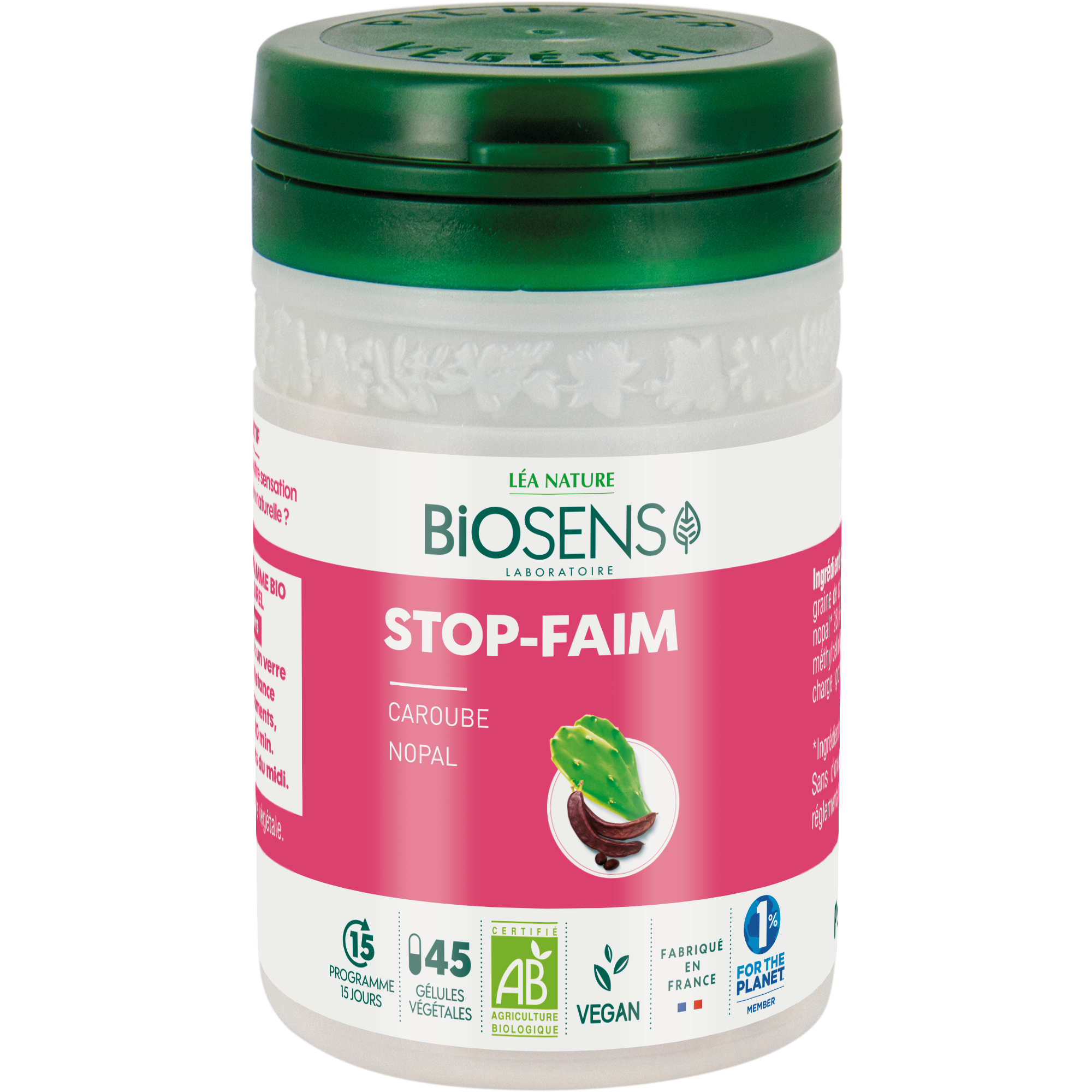 Gélule végétale Stop faim - Caroube Nopal - bio - BIOSENS