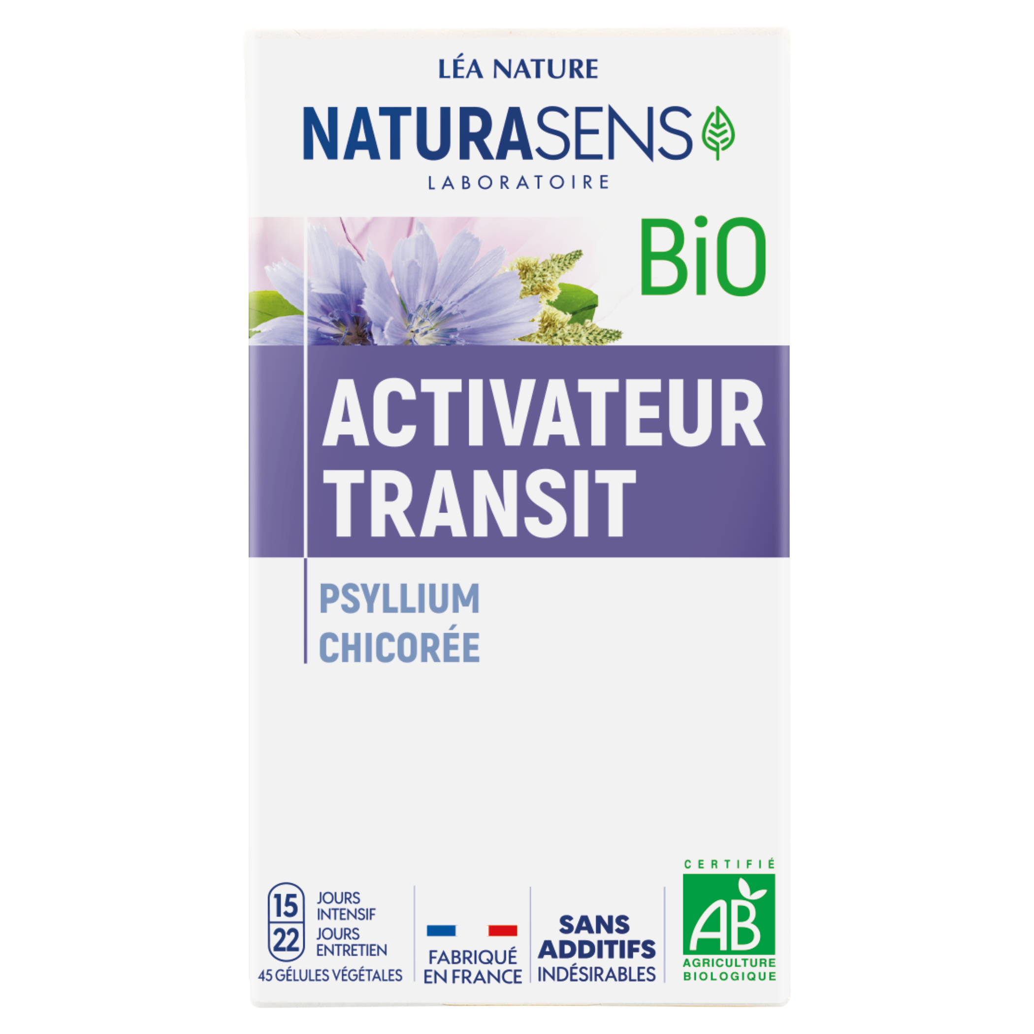 Gélule végétale Activateur Transit - Psyllium Chicorée - bio - NATURASENS