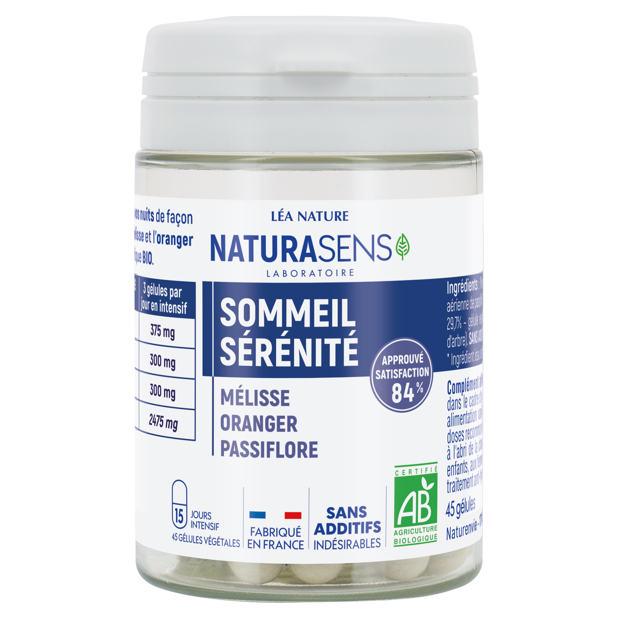 Gélule végétale Sommeil Sérénité - Mélisse Oranger Passiflore - bio - BIOSENS