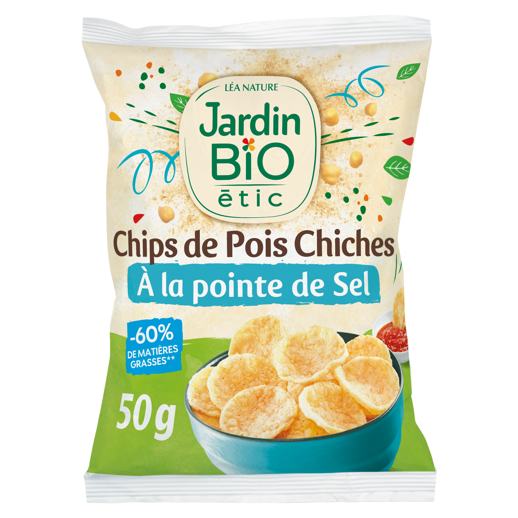 Chips de pois chiche à la pointe de sel sans gluten - bio - JARDIN BIO