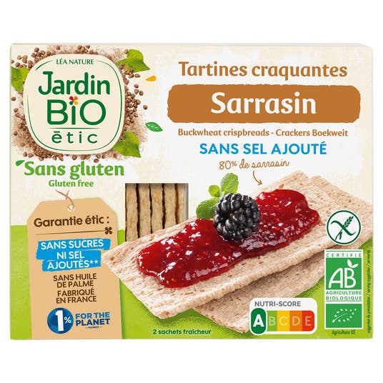 eau thermale jonzac Tartines Craquantes Sarrasin sans sel sans gluten - bio