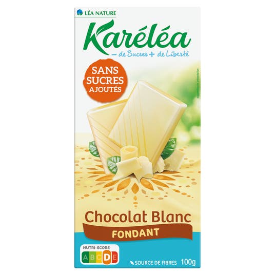 boho cosmetics Tablette de Chocolat Blanc sans sucres ajoutés - Karéléa