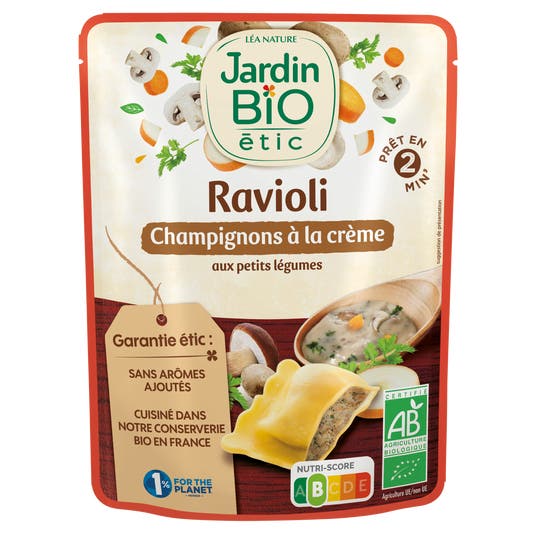 eau thermale jonzac Ravioli Champignons à la Crème - bio