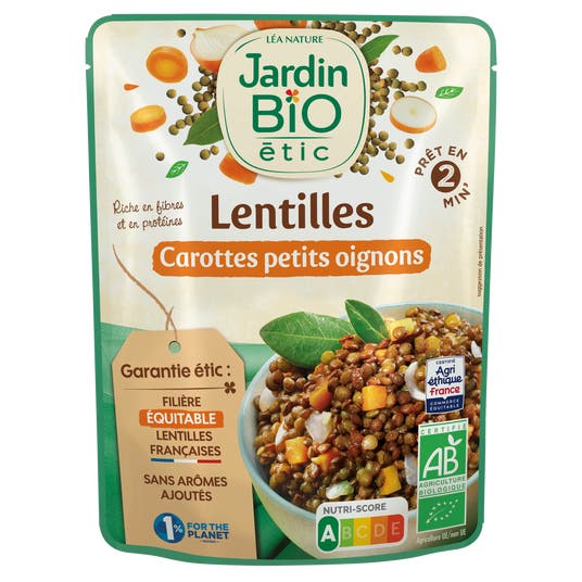 eau thermale jonzac Lentilles vertes Carottes aux petits Oignons - bio