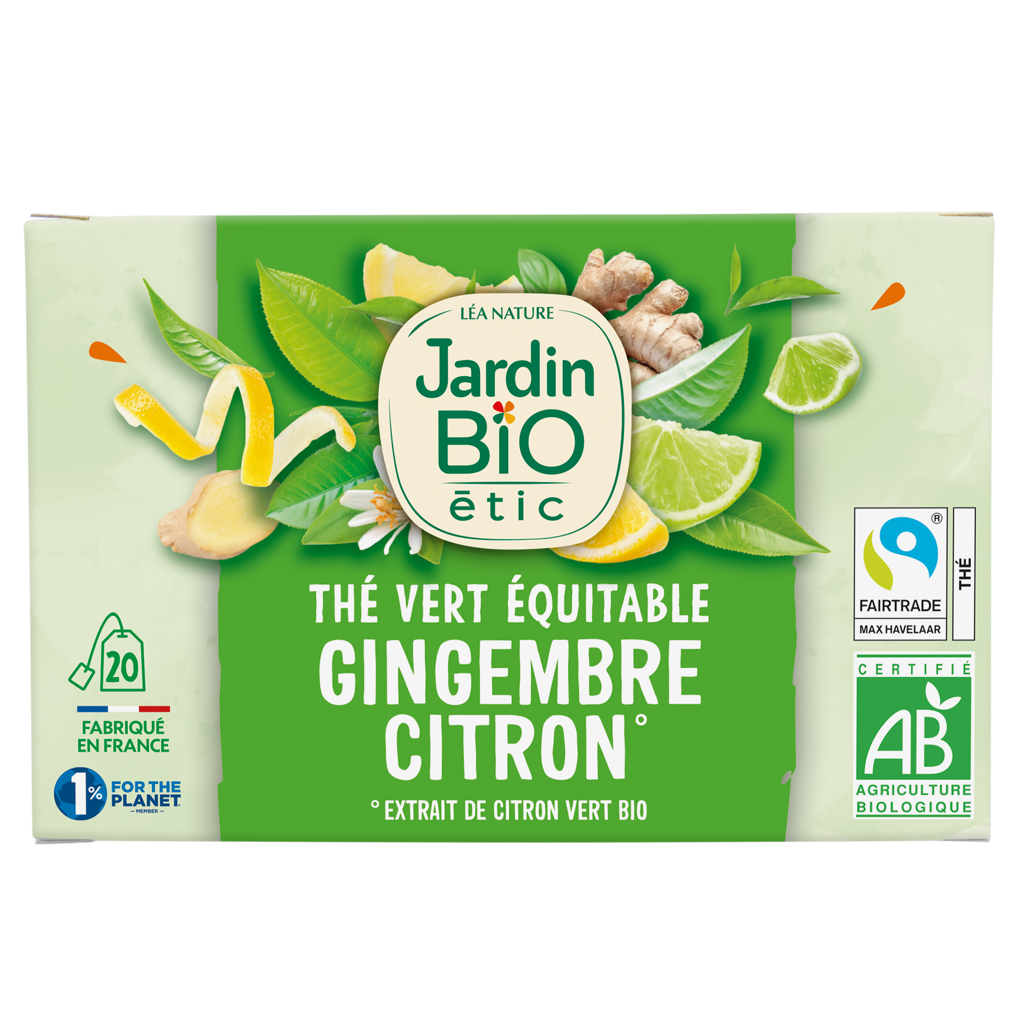 Thé vert Gingembre Citron Vert - bio - JARDIN BIO