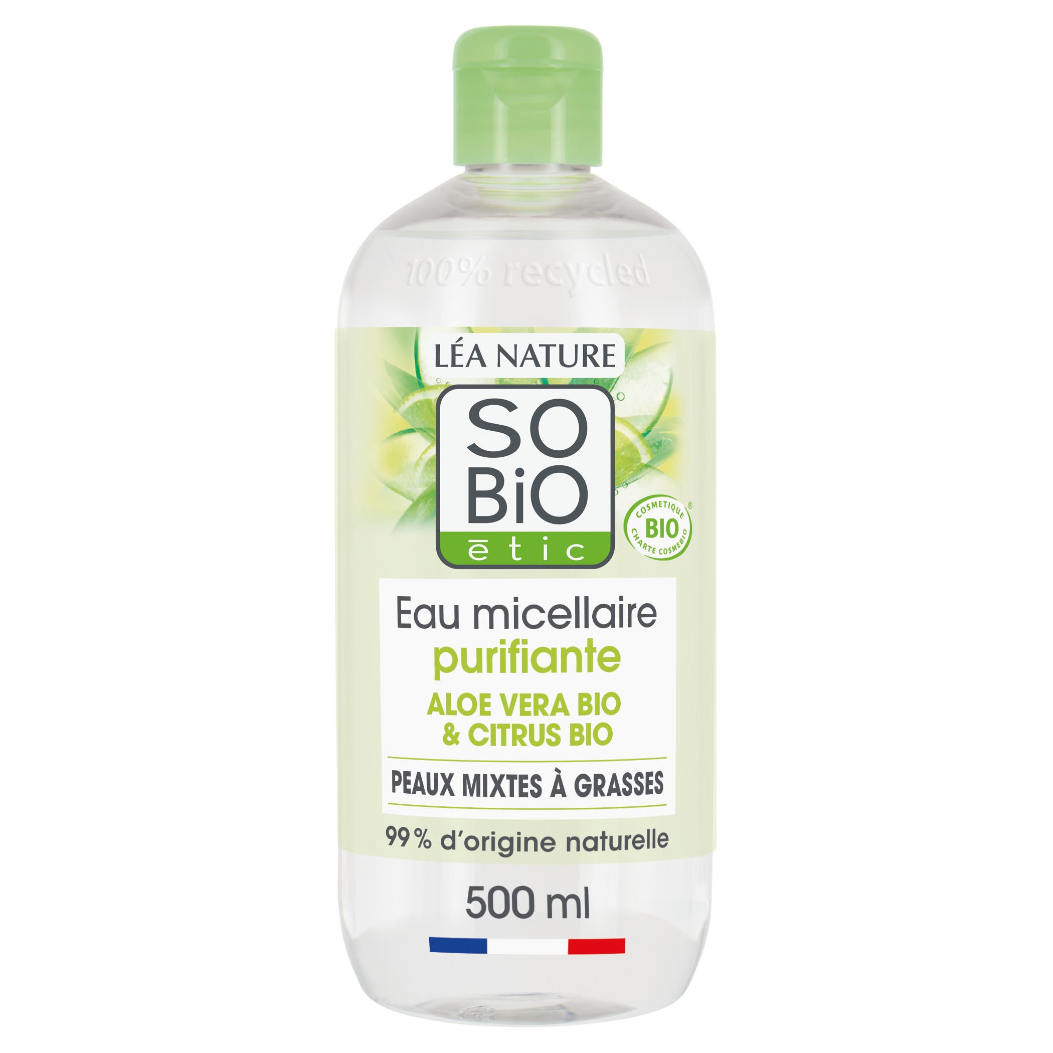 Eau micellaire Purifiante Hydra Aloe Vera - So'BiO tic Flacon de 500ml