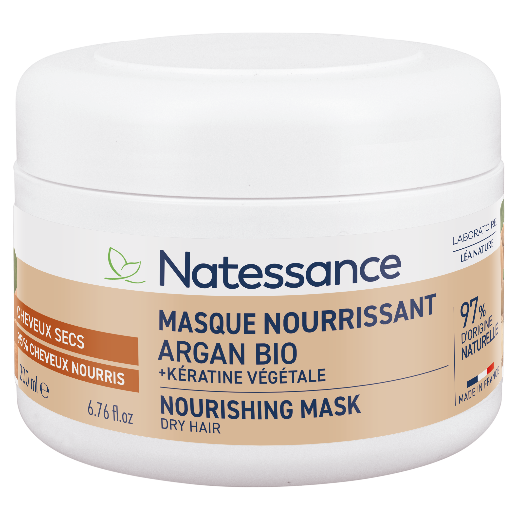 Masque capillaire nourrissant Argan et Kératine végétale - NATESSANCE