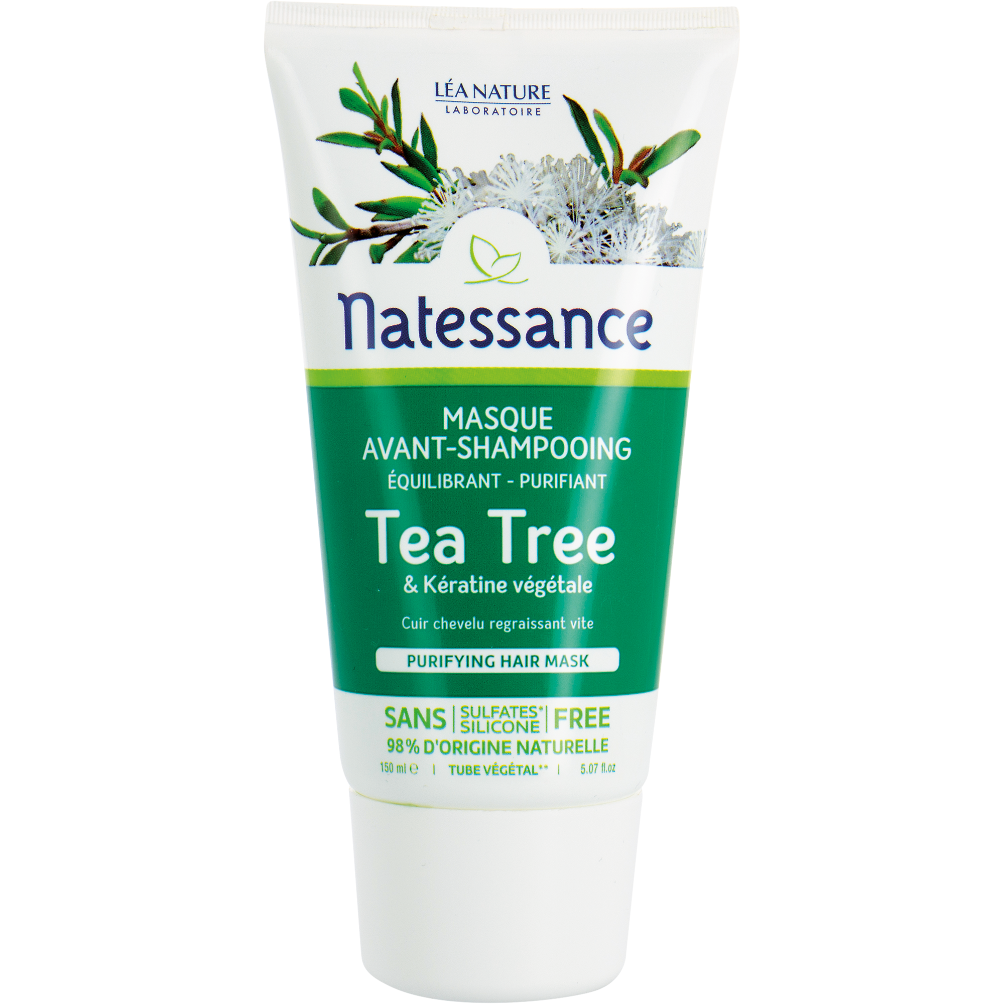Masque avant-shampooing équilibrant purifiant Tea Tree - 150 - NATESSANCE