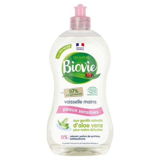 Liquide vaisselle et mains a l'Aloe Vera bio - Biovie Bouteille de 500ml Liquide vaisselle et mains a l'Aloe Vera bio - Biovie Bouteille de 500ml