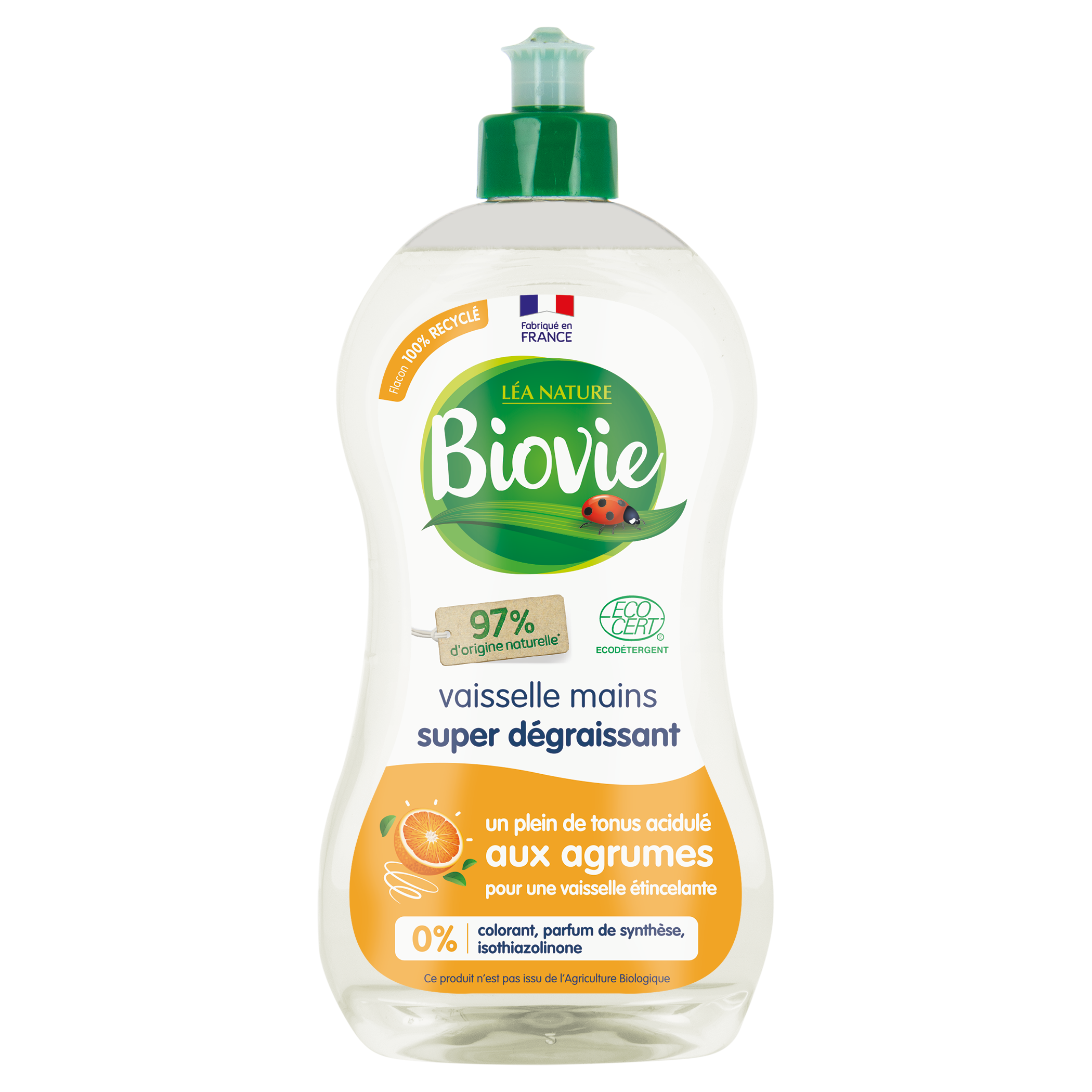 Liquide vaisselle et mains aux huiles essentielles d'agrumes bio - BIOVIE