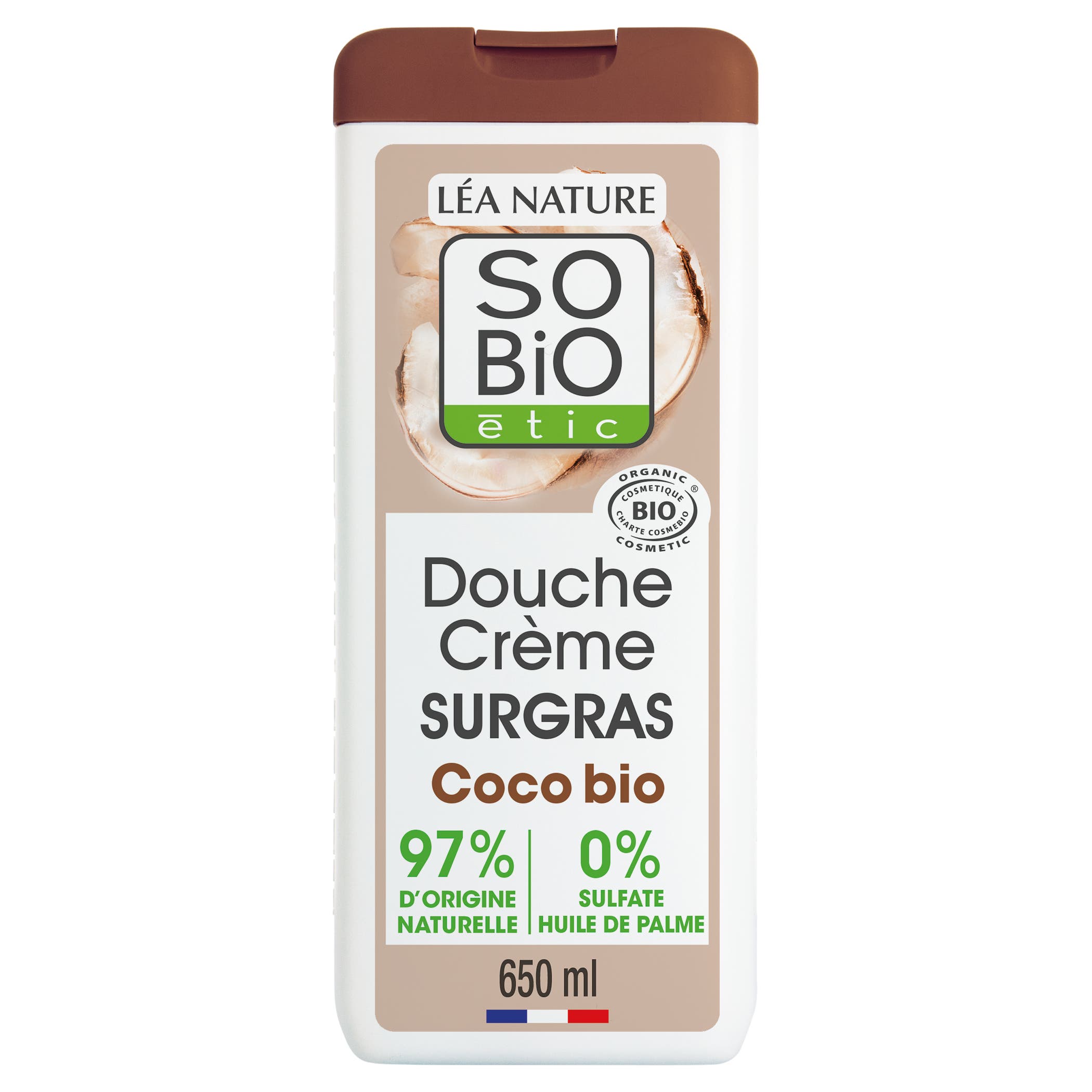 Douche crème surgras à l'huile de Coco Bio - 650 ml - SO BIO ETIC