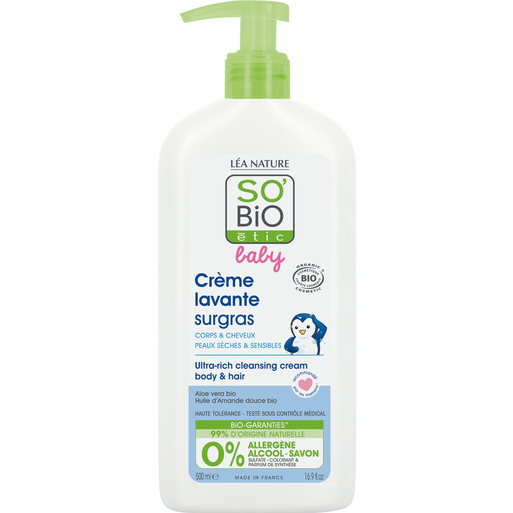 Crème lavante surgras - 500ml - SO BIO ETIC
