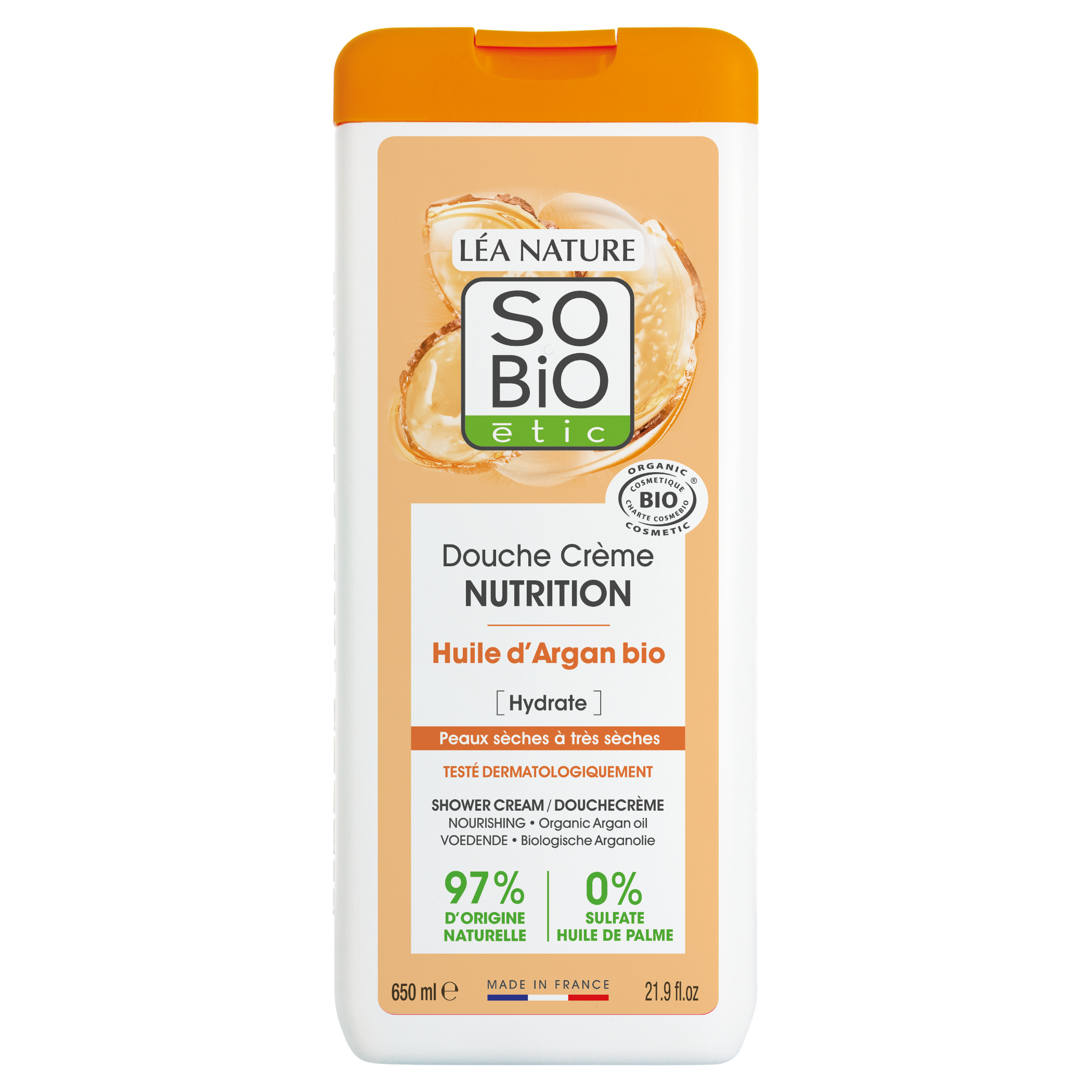 Douche crème nutrition à l'Huile d'Argan Bio - 650 ml - SO BIO ETIC