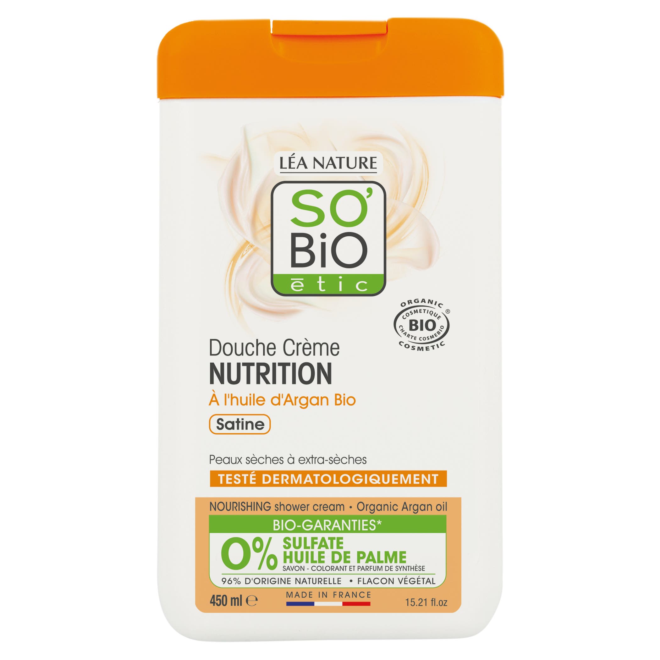 Douche crème nutrition à l'Huile d'Argan Bio - 450ml - SO BIO ETIC