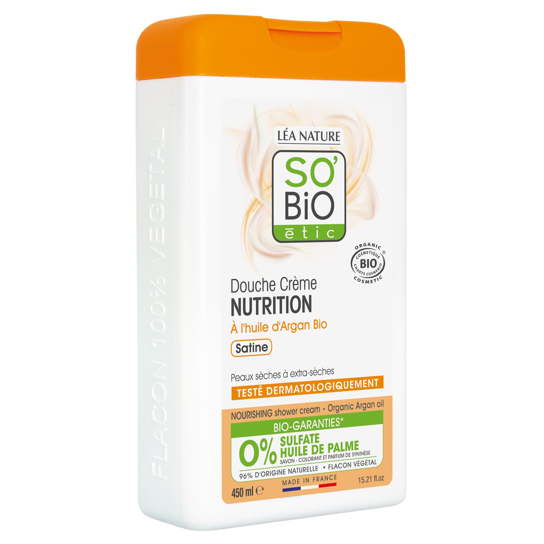 Douche crème nutrition à l'Huile d'Argan Bio - 450ml - SO BIO ETIC
