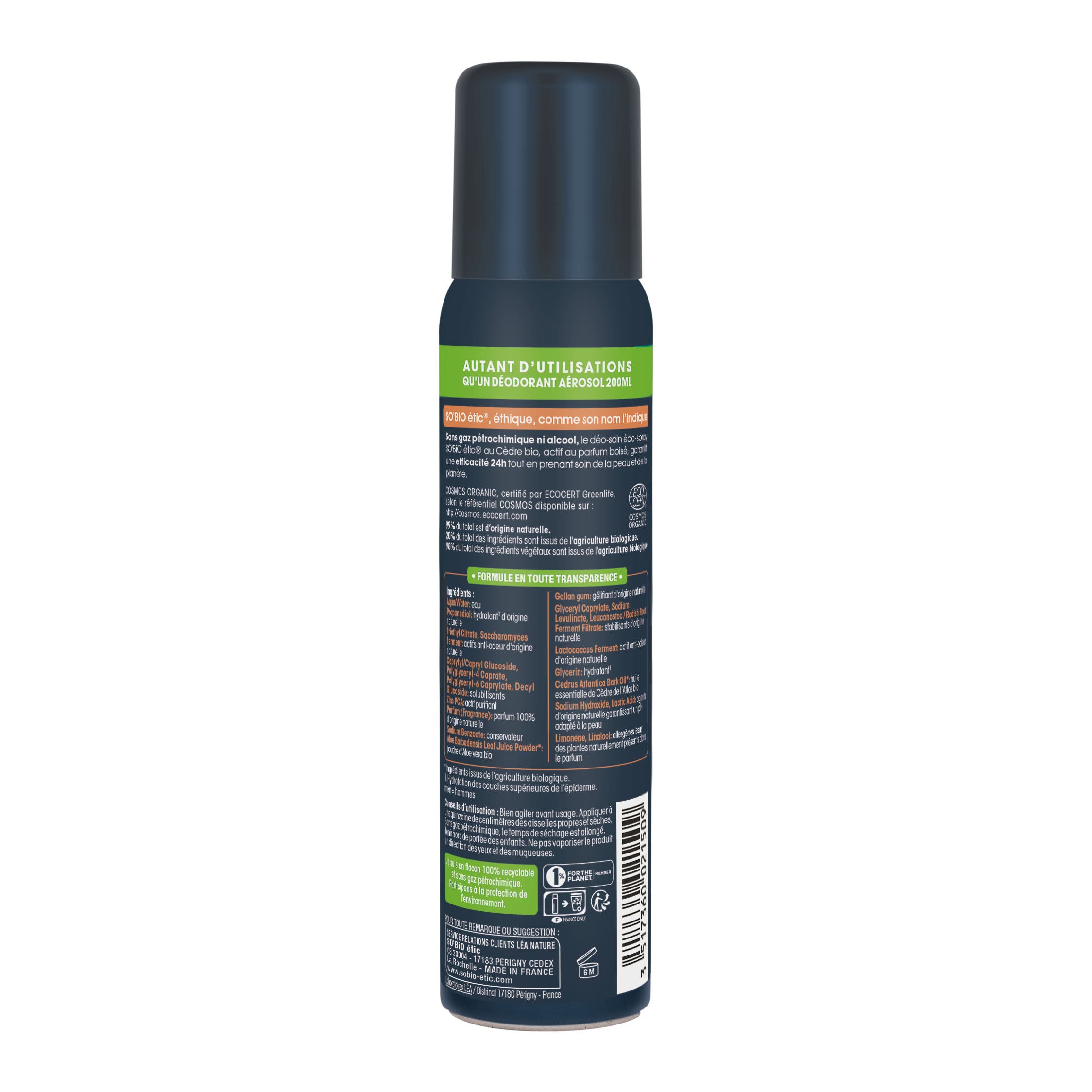 Déo 24h Cèdre bio éco-spray - SO BIO ETIC