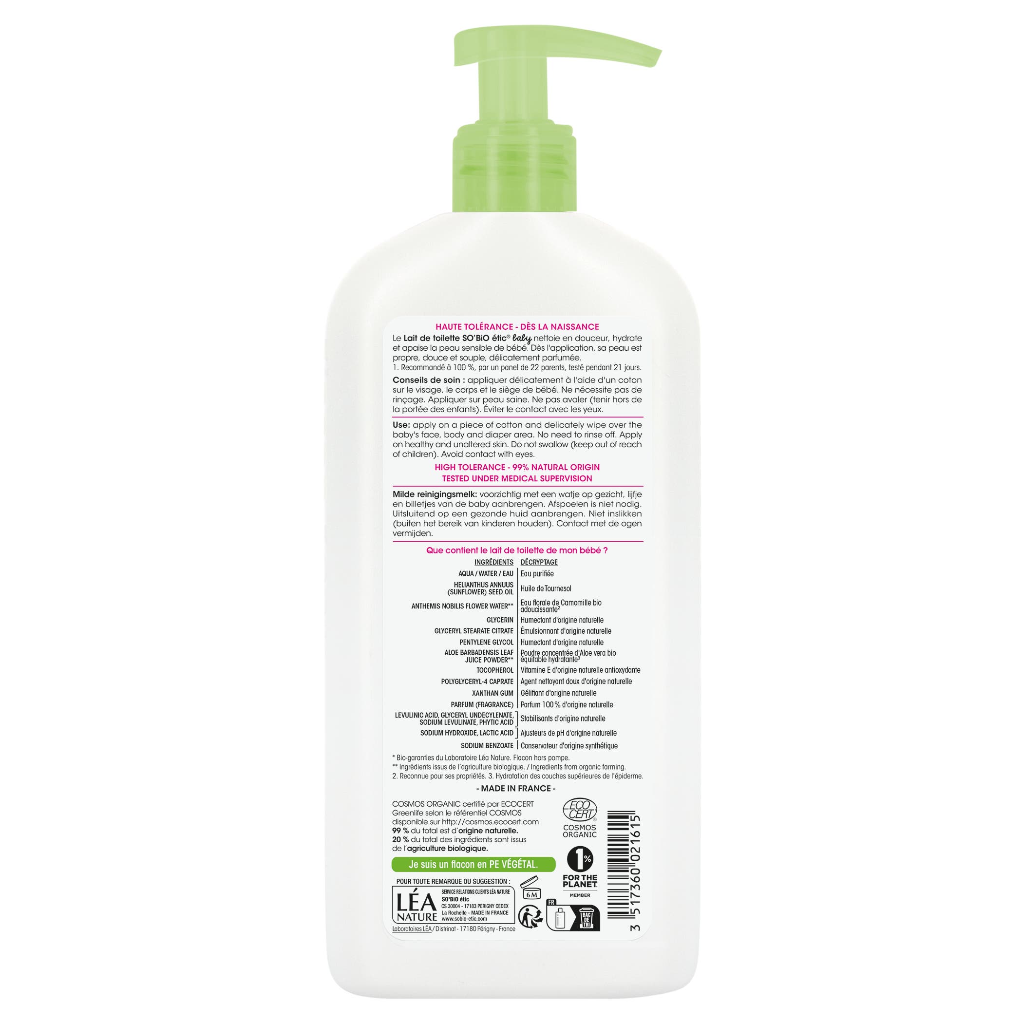 Lait de toilette douceur - SO BIO ETIC