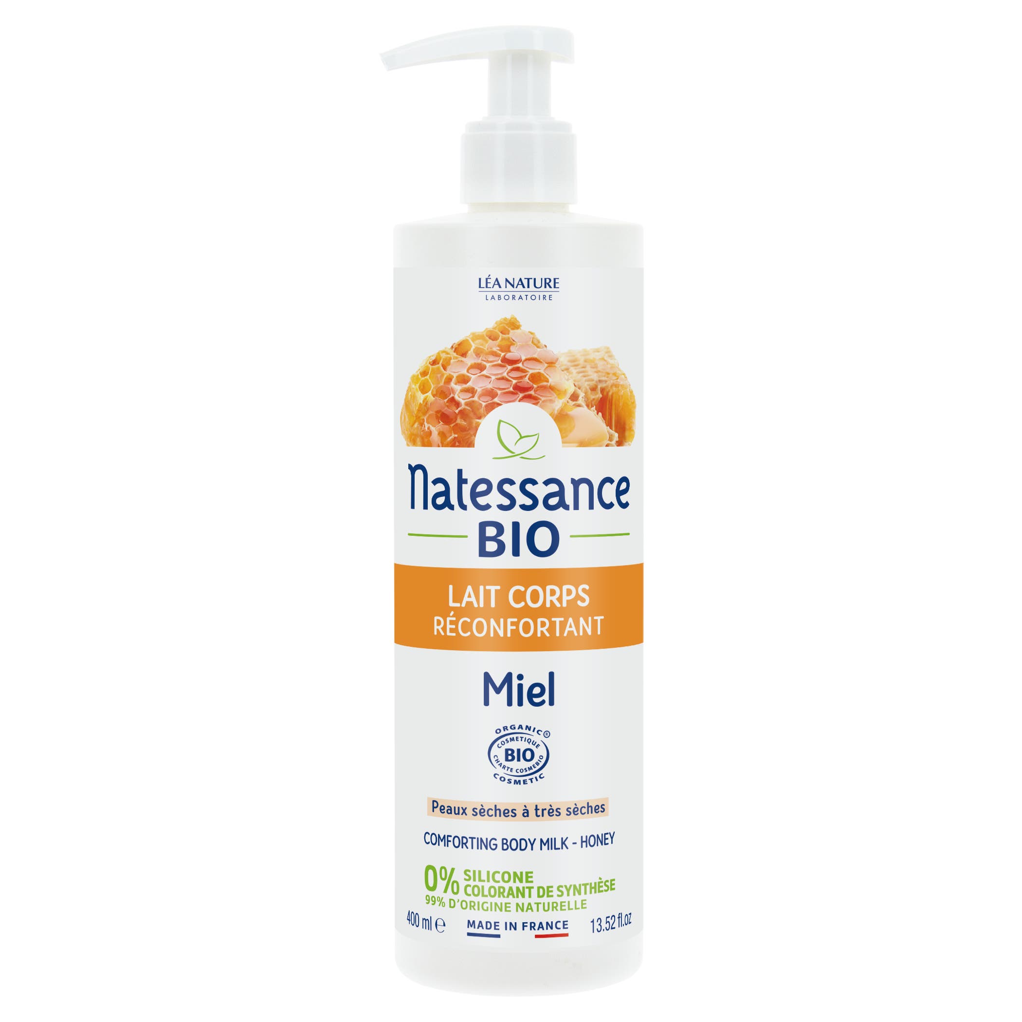 Lait Corps Miel 400ml - Natessance Flacon de 400ml