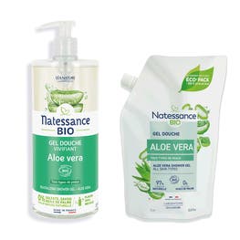 Duo Flacon et Ecopack Gel douche Aloe Vera  - NATESSANCE