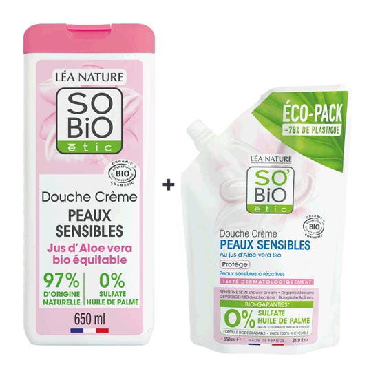 boho cosmetics Vente Duo Flacon et Ecopack douche crème Aloe Vera - Douches