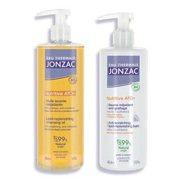 Duo Huile de douche et Baume relipidant Nutritive ATO+ - EAU THERMALE JONZAC