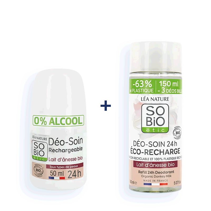 Duo Déodorant et éco-recharge Lait d'Anesse bio - SO BIO ETIC