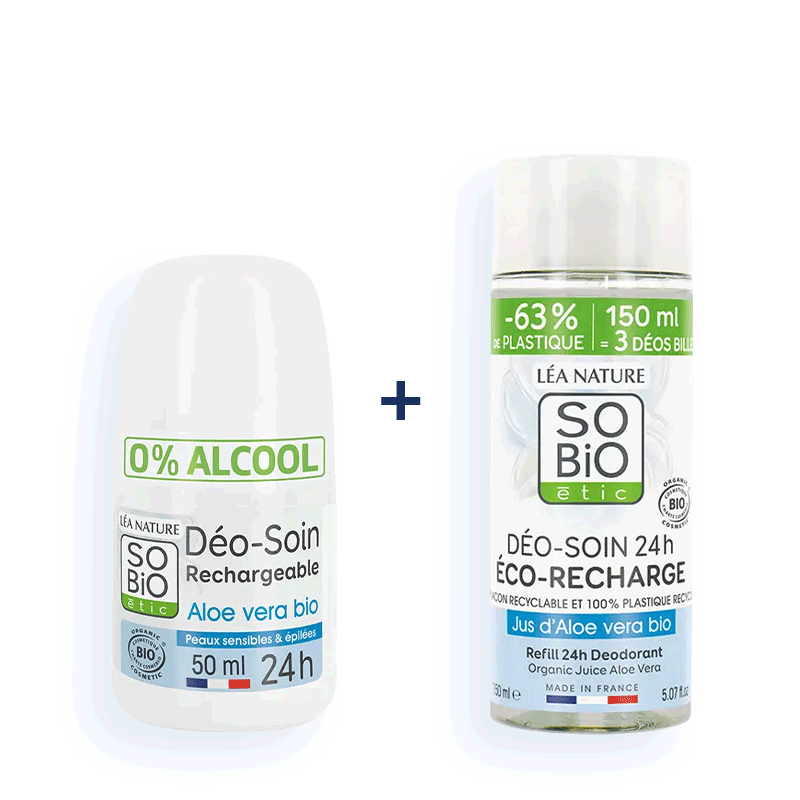 Duo Déodorant et éco-recharge Jus d'Aloe vera bio - SO BIO ETIC