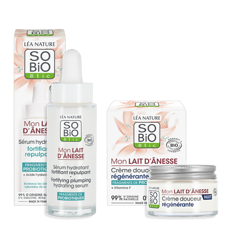 Duo sérum et crème NUIT hydratante, Mon Lait d'Ânesse  - SO BIO ETIC