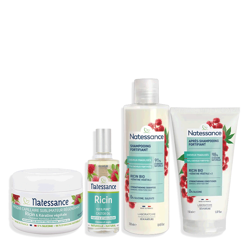 Le rituel 100% ricin des cheveux réparés - NATESSANCE