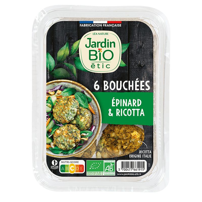 Bouchées épinard & ricotta - JARDIN BIO