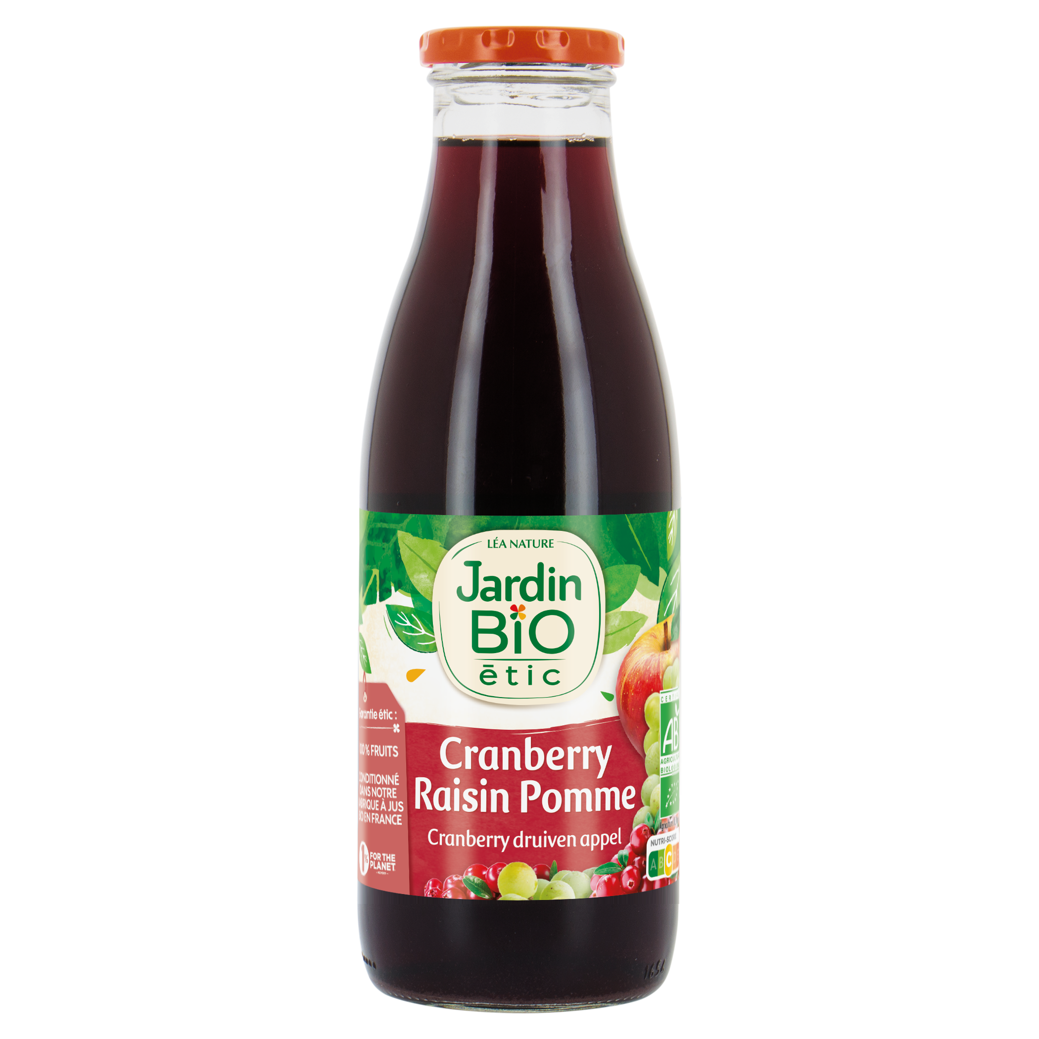 Pur jus Cranberry Raisin Pomme - bio - JARDIN BIO