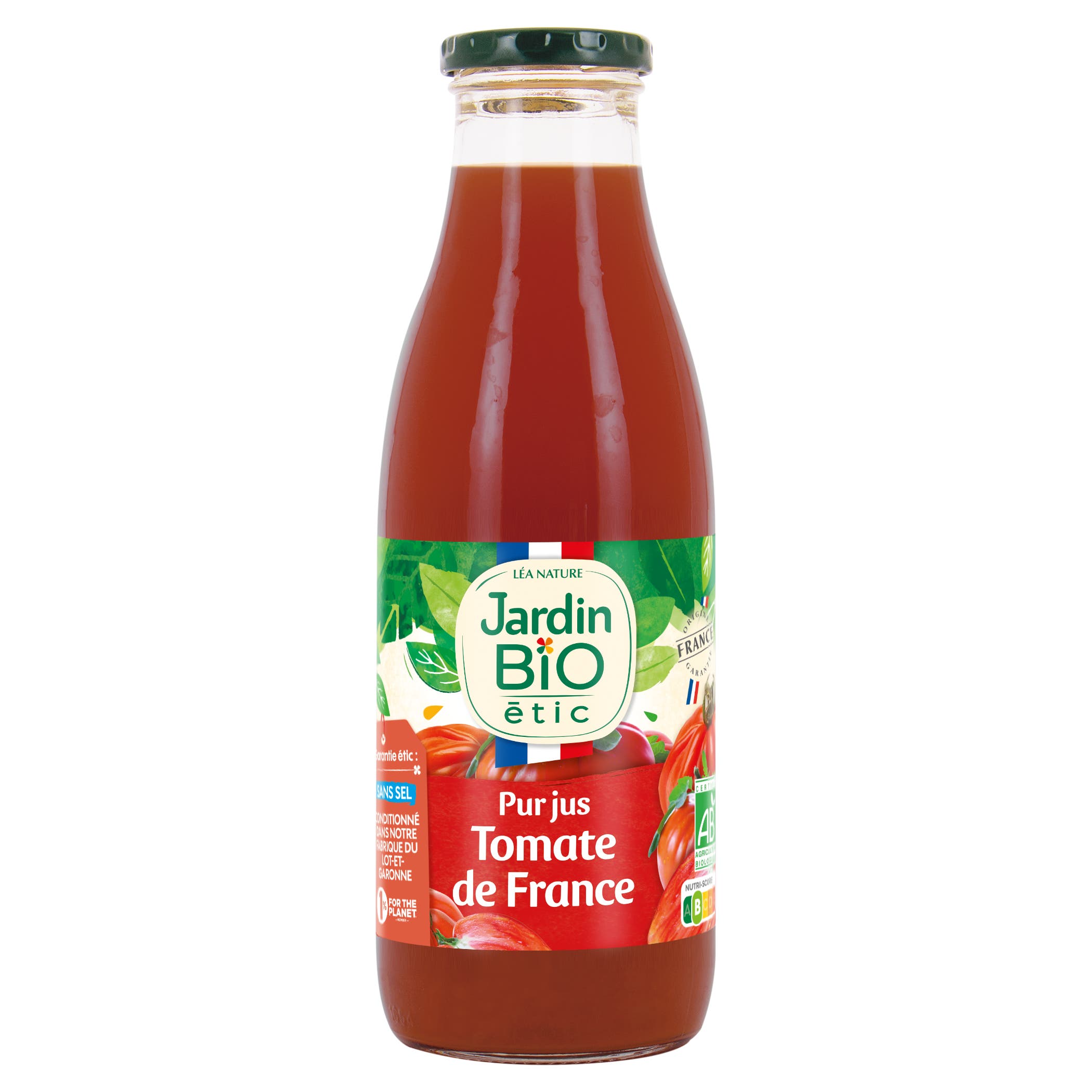 Pur Jus de Tomate 75cl - Jardin BiO étic Bouteille de 75cl