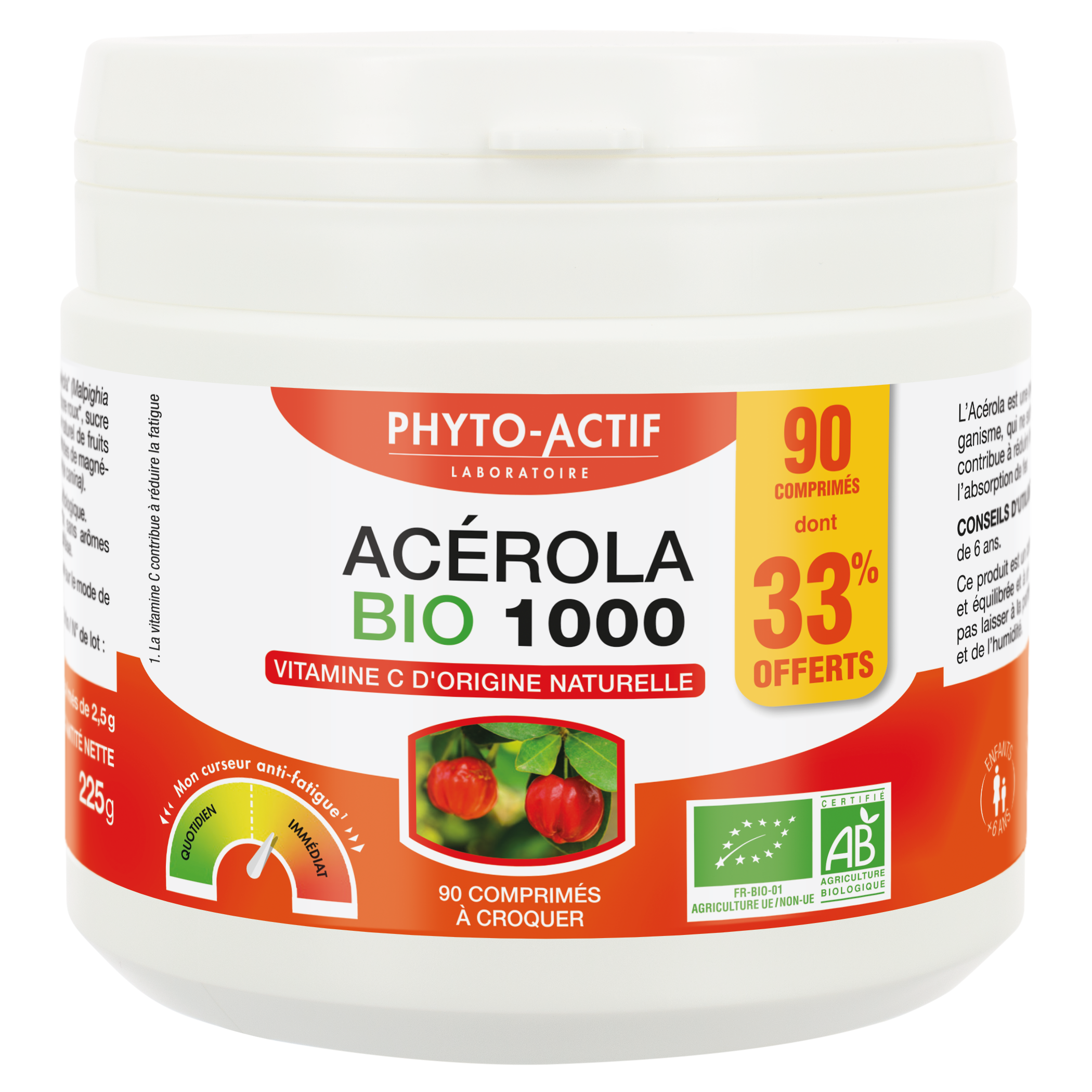 Acérola Bio 1000 33% offerts - PHYTO ACTIF