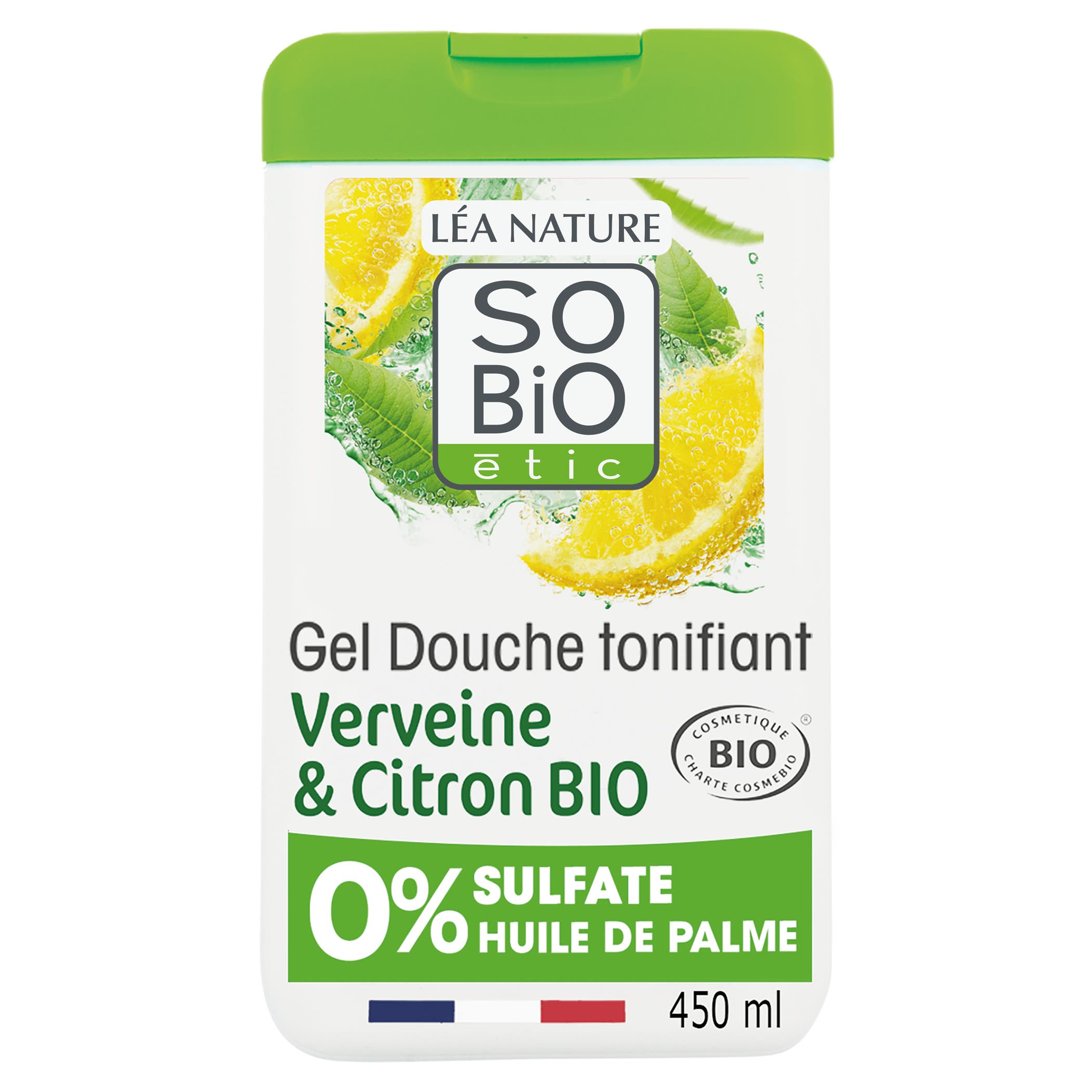 Gel douche tonifiant, Verveine et Citron Bio 450 ml- SO'BiO étic
