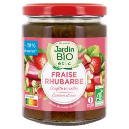 Confiture extra Rhubarbe Fraise - bio - JARDIN BIO