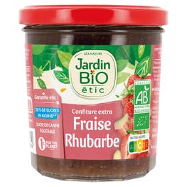 Confiture extra Rhubarbe Fraise - bio - JARDIN BIO
