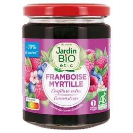 Confiture extra Framboise Myrtille - bio - JARDIN BIO