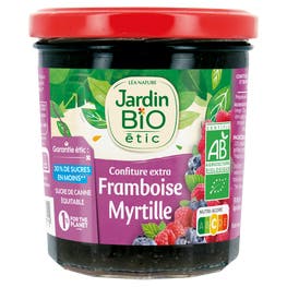 Confiture extra Framboise Myrtille - bio - JARDIN BIO