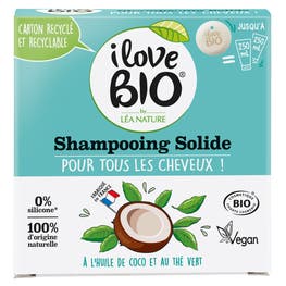 Shampooing solide pour tous les cheveux, à l'huile de Coco & Thé Vert - I LOVE BIO