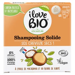 Shampooing solide SOS cheveux secs, à l'huile de Macadamia & beurre de Karité - I LOVE BIO