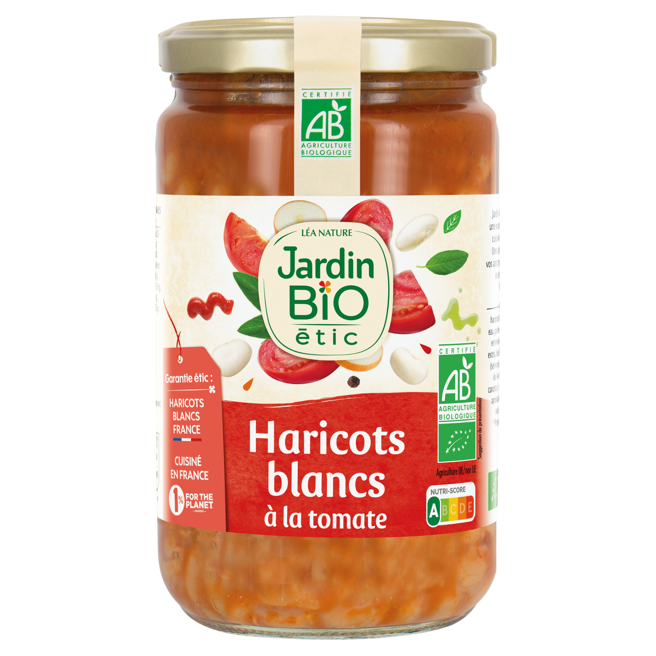 Haricots Blancs cuisinés à la tomate - bio - JARDIN BIO
