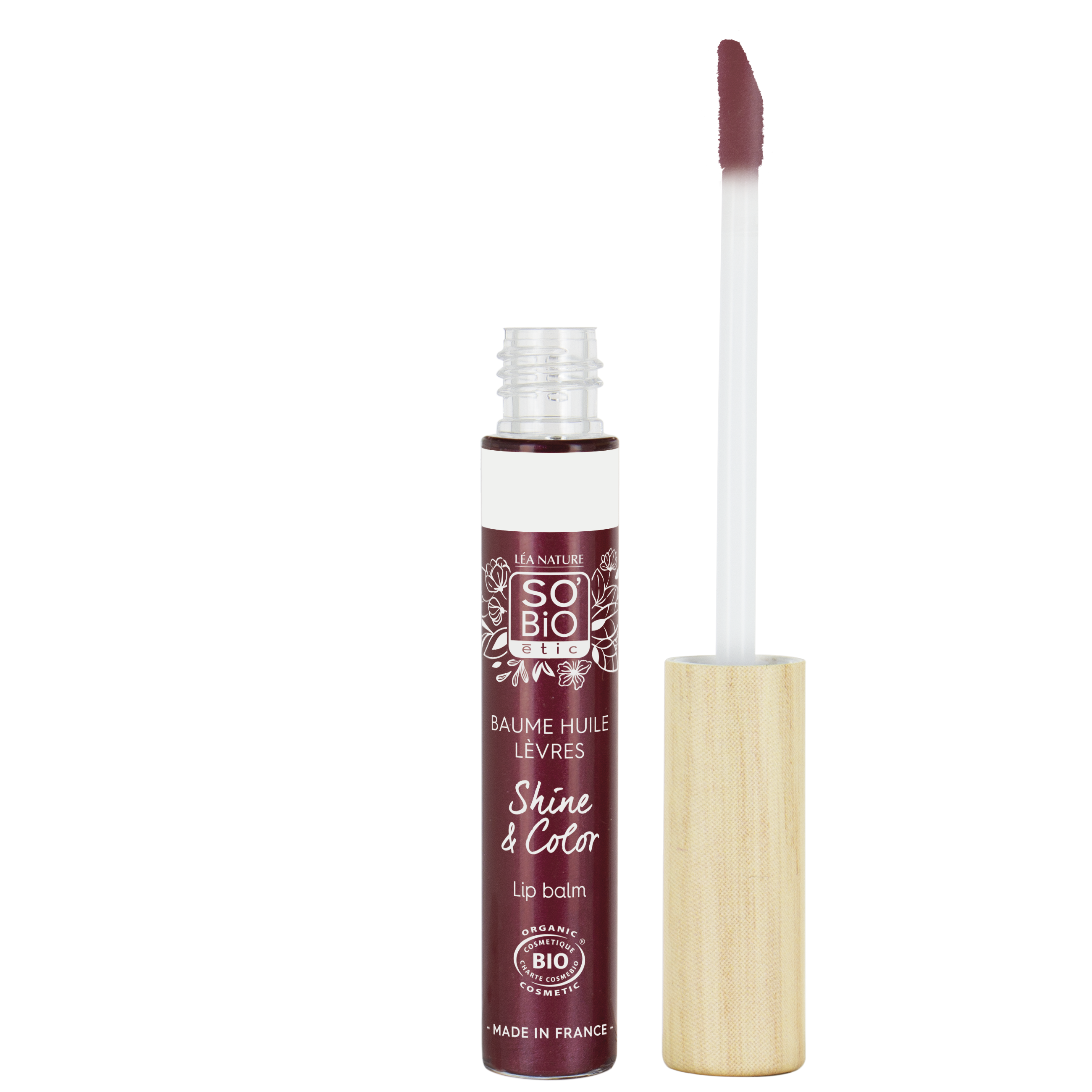 Baume huile à lèvres, Shine & Color - 40 Framboise sublime - SO BIO ETIC