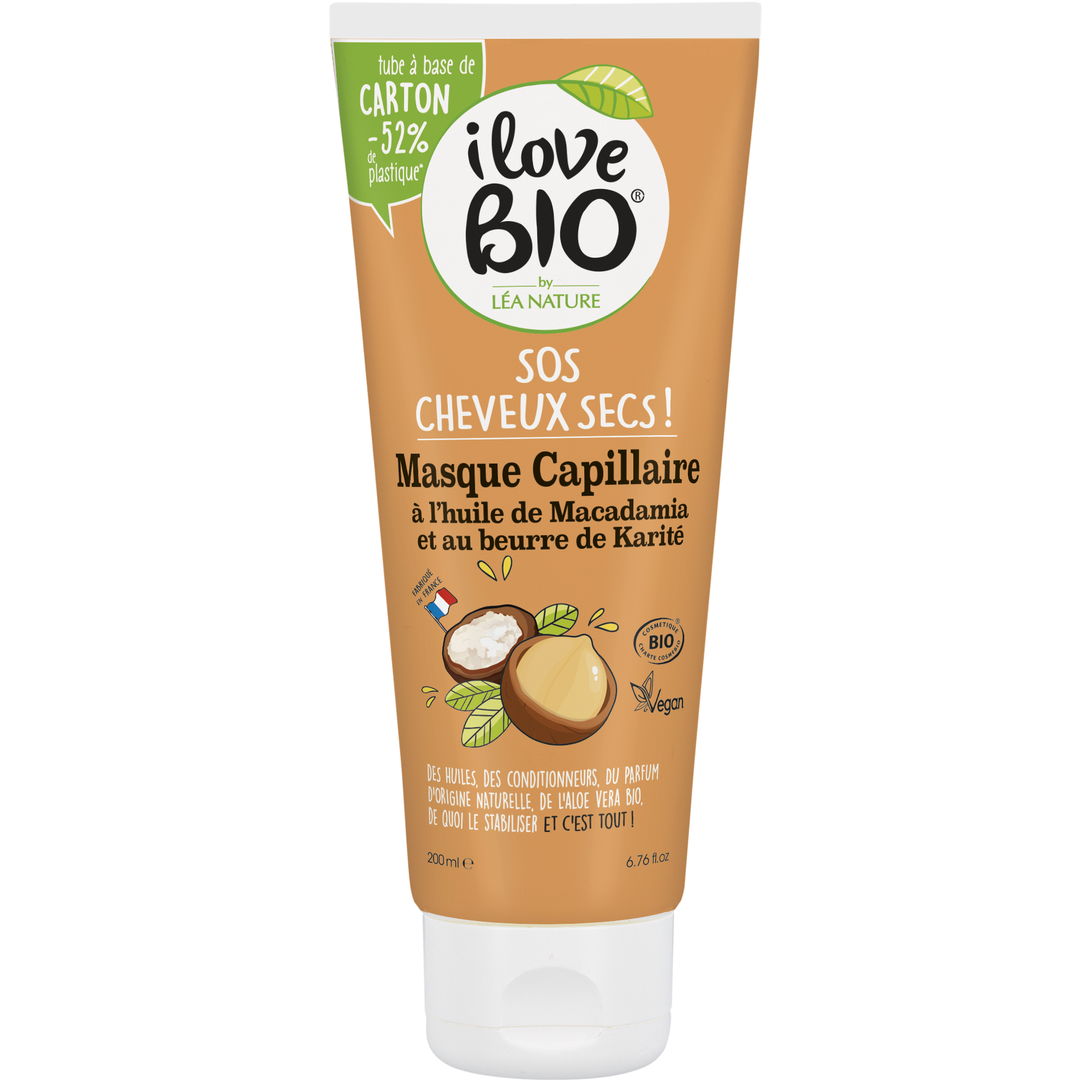 Masque SOS Cheveux Secs, à l'huile de Macadamia & beurre de Karité - I LOVE BIO