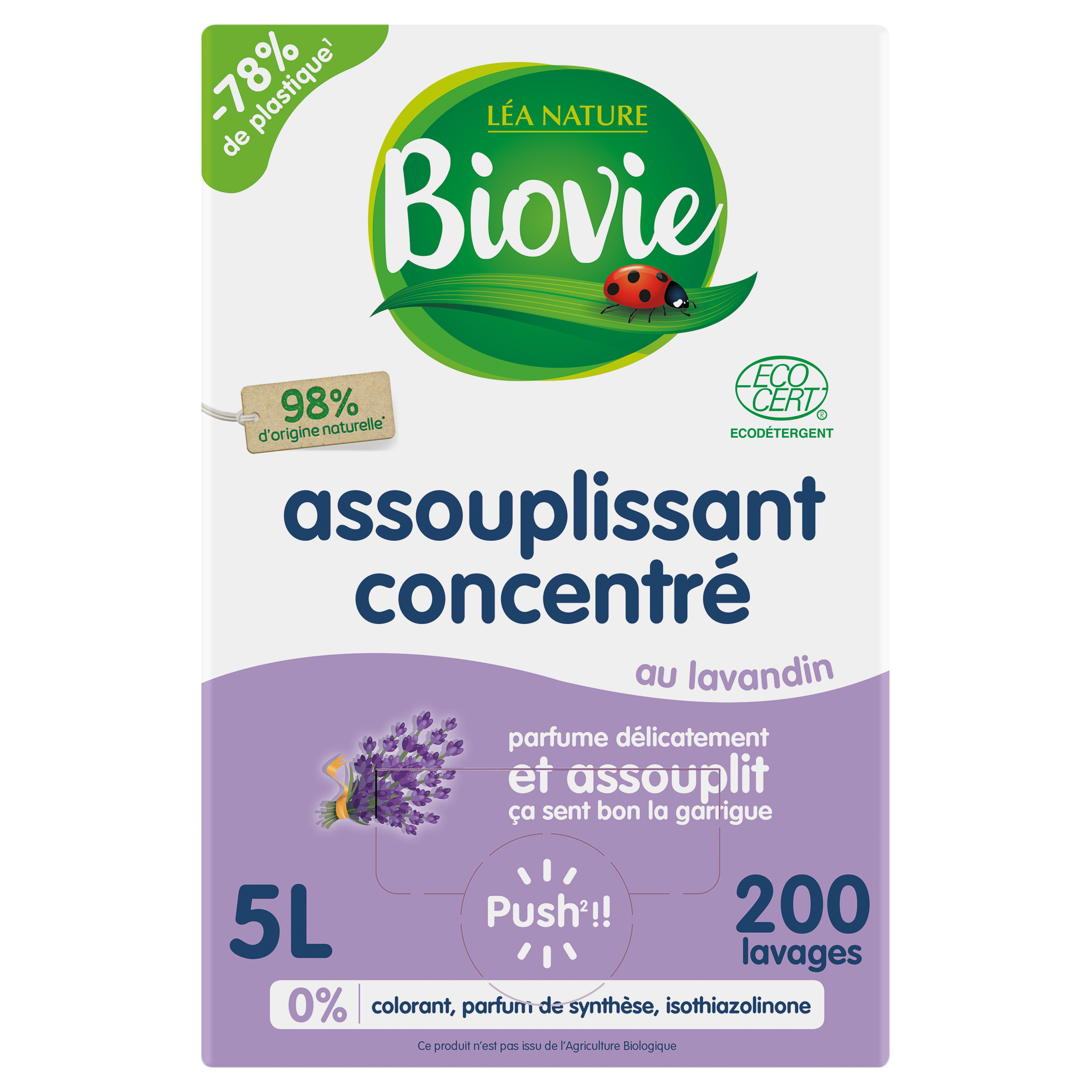 Assouplissant concentré Lavandin - 200 lavages - Grand Format - BIOVIE