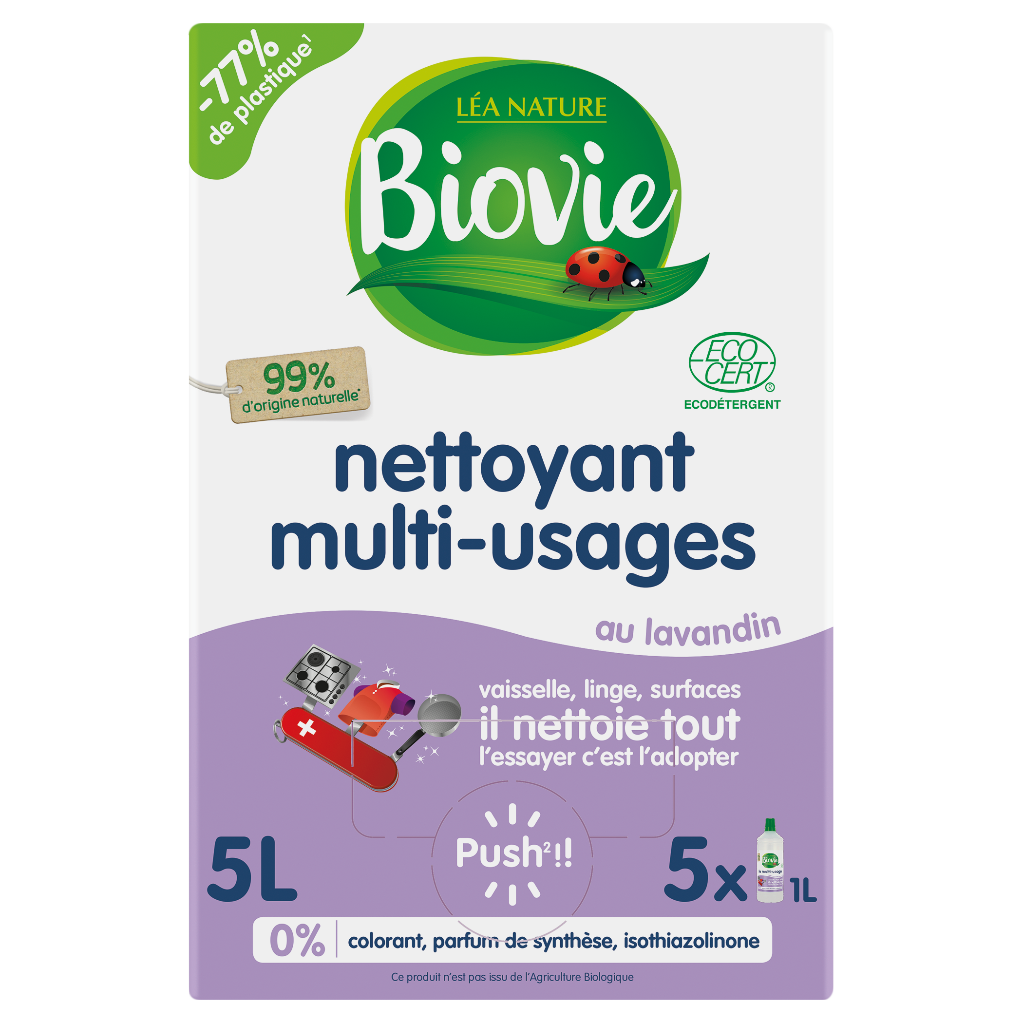 Nettoyant multi-usages à l'huile essentielle de lavandin - Grand Format - BIOVIE