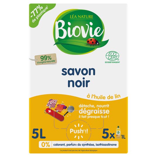 boho cosmetics Vente Savon noir à l'huile de lin - Grand Format - BIOVIE