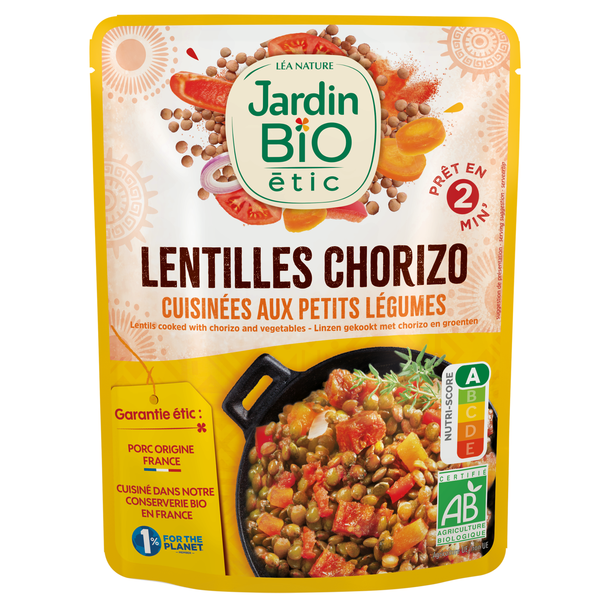 Lentilles cuisinées au Chorizo-bio - JARDIN BIO