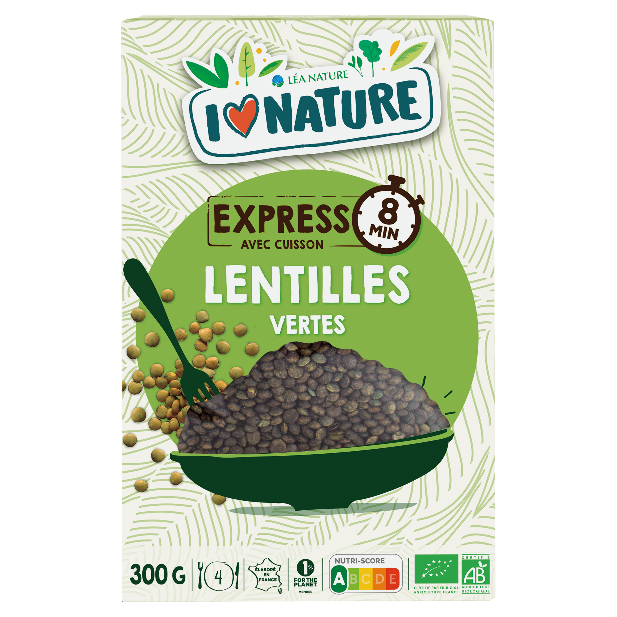 Lentilles vertes précuites bio - I LOVE NATURE