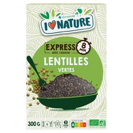 Lentilles vertes précuites bio - I LOVE NATURE